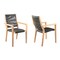 Homeroots Set of Two 23" Charcoal and Natural Wood Solid Wood Outdoor Arm Chair, 2PK 490232 - alternate 1