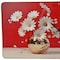 Homeroots 24" Gold Red And White Solid Wood and Acrylic Silent Daisies Floral Wall Clock 626574 - alternate 3