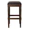 Homeroots 31" Brown And Dark Brown Solid Wood Backless Bar Height Bar Chair 534322 - alternate 2