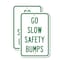 Signmission Go Slow Safety Bumps, 12'' X 18'' 2 Signs, Heavy Gauge Aluminum, 2PK A-1218-2PACK-2564 - alternate 1