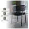 Leisuremod Ervilla Dining Armchair in Black Steel Frame with Black Wicker Back and Black Seat ECBL-20BL-BL - alternate 2
