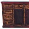 Homeroots 72in Brown And Red Distressed Solid Wood Carved Scrollwork Ten Drawer Buffet Table with Two Doors 488470 - alternate 2