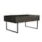 Homeroots 39" Espresso And Black Wood And Metal Lift Top Coffee Table With Drawer 535055 - alternate 4