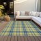 Homeroots 10' X 14' Yellow Blue And Ivory Plaid Washable Indoor Outdoor Area Rug 597140 - alternate 3