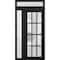 Vdomdoors Front Exterior Prehung FiberGlass Door Frosted Glass / Manux 8312 Matte Black / Sidelight and Trans MANUX8312EXD-BLK-W36+16 x H80+16-LH - alternate 2