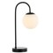 Jonathan Y Arco 18.25" Minimalist Mid-Century Arched Metal/Glass LED Table Lamp with Frosted Globe Shade, Black JYL6010A - alternate 1