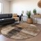 Homeroots 8' Brown Black And Tan Round Abstract Washable Indoor Outdoor Area Rug 606046 - alternate 3
