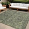 Homeroots 10' X 14' Moss Green and Gray Oriental Washable Non Skid Indoor Outdoor Area Rug 563816 - alternate 1
