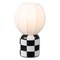 Jonathan Y Valarie 10.25" Contemporary Modern Checkerboard Ceramic w/Ribbed Cocoon Globe Shade LED Mini Table L JYL4203C - alternate 1