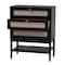 Baxton Studio Shirin Mid-Century Beige Fabric and Black Wood 3-Drawer Chest 255-14150-ZORO - alternate 2