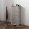 Flash Furniture Harris 4 Drawer Vertical Storage Dresser with White Cast Iron Frame, Oak Wood Top and Beige Easy Pu WX-5L203L-W-WH-BG-GG - alternate 2