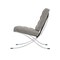 Homeroots 30" Gray and Silver Tufted Faux Leather and Stainless Steel Folding Lounge Chair 684449 - alternate 2
