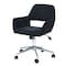 Homeroots Black and Silver Upholstered and Steel Adjustable Swivel Rolling Office Chair 568084 - alternate 2