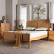 Baxton Studio Jenn Golden Brown Wood Japandi Queen Size Platform Bed with Distressed-Finished Rattan 253-13897-ZORO - alternate 2