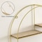 Vintiquewise Elegant 3-Tier Decorative Floating Geometric Arc Wall Shelf - Semi-Circular Metal and Wood QI004691.3DG - alternate 4