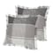 Homeroots Set of Two 20" Gray And Off White Plaid Cotton Blend Throw Pillows with Fringe, 2PK 588376 - alternate 3