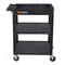 Luxor Tub Top and Flat Middle/Bottom Shelf Cart - Black STC122-B - alternate 1