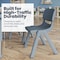 Flash Furniture 5 PC Plastic Activity Table and 4 Chairs Set, 10.5 in Seat Height-Dusty Blue YU-YCX-0023-2-SQR-TBL-DSTYBL-E-GG - alternate 2