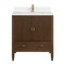 James Martin Vanities Myrrin 30" Sgl Vanity, Mid-Century Walnut, Sgl Hole 3 CM Wht Zeus Silestone Top, Matching Backsplash 485-V30-WLT-1WZ - alternate 5