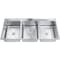 Amgood 16 in. x 20 in. x 12 in. Stainless Steel 3 Compartment Drop-In Sink with Two Faucets. NSF AMG SINK DIS S3C-162010-F-Z - alternate 2