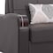 Homeroots 74" Brown Faux Leather Convertible Futon Sleeper Sofa And Toss Pillows With Storage 607183 - alternate 2