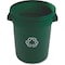 Rubbermaid Commercial Round Recycling Bin, Green, 22" Dia, Polyethylene 1788472 - alternate 1
