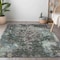 Homeroots 9' X 12' Fern Green And Purple Damask Washable Indoor Outdoor Area Rug 596385 - alternate 2