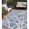 Homeroots 5' X 8' Denim Blue And Ivory Geometric Washable Indoor Outdoor Area Rug 600439 - alternate 1
