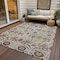 Homeroots 5' X 8' Ivory Red And Green Floral Washable Indoor Outdoor Area Rug 604648 - alternate 2