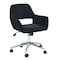 Homeroots Black and Silver Upholstered and Steel Adjustable Swivel Rolling Office Chair 568084 - alternate 1