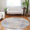 Homeroots 8' Ivory Orange And Blush Round Abstract Washable Indoor Outdoor Area Rug 588752 - alternate 3