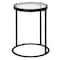 Homeroots 20" Black And Clear Glass And Steel Round End Table 543819 - alternate 2