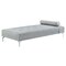 Homeroots 74" Gray Velvet Convertible Futon Sofa With Toss Pillow 491043 - alternate 1