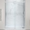 Anzzi 76'' x  57-60'' Sliding Frameless Shower Door in Polished Chrome with Alcove Right Drain Shower Base SD-5902302R-CH - alternate 1