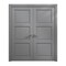 Sartodoors Interior Solid French Double Doors 60 x 96 inches, Ego 5010 Painted Grey Oak, Wood Interior Solid EGO5010DD-SEK-6096 - alternate 1