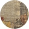 Homeroots 8' Khaki Charcoal And Terra Cotta Round Abstract Washable Indoor Outdoor Area Rug 606039 - alternate 3