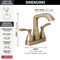 Delta Stryke Two Handle Centerset Bathroom Faucet, 5.94 in, Lumicoat Champagne Bronze 25776-CZ-PR-MPU-DST - alternate 3