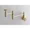 Kingston Brass Wall Mount Pot Filler Faucet with Knurled Handle, Brushed Brass KS3107RKX - alternate 4