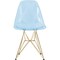 Leisuremod Bristol 5-Piece Modern Dining Set: Round MDF Table & 4 Eiffel Plastic Chairs with Chrome Legs, 5PK BTBL-35BL-CR19TBUG4 - alternate 2