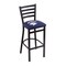 Holland Bar Stool Co 30" Blk Wrinkle Nevada Stationary Bar Stool, Ladder Back L00430NevaUn - alternate 1