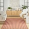 Homeroots 6' X 9' Coral And Ivory Geometric Indoor Outdoor Area Rug 554834 - alternate 3