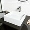 Vigo Starr Modern White Matte Stone 15 in. L x 15 in. W x 5 in. H Square Vessel Bathroom Sink VG04022 - alternate 4