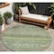 Homeroots 8' Artichoke Green Blue And Black Round Floral Washable Indoor Outdoor Area Rug 606172 - alternate 1