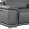 Homeroots 175" Dark Gray Top Grain Leather Reclining USB Sofa And Storage 643718 - alternate 2