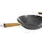 Kenmore Hammond 14 Inch Flat Bottom Carbon Steel Wok in Black with Wooden Handles 126335.01 - alternate 2