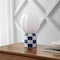Jonathan Y Valarie 10.25" Contemporary Modern Checkerboard Ceramic w/Ribbed Cocoon Globe Shade LED Mini Table L JYL4203B - alternate 3