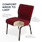 Flash Furniture 21"W Stacking Church Chair in Burgundy Fabric, 4PK 4-FD-CH0221-4-GV-3169-GG - alternate 2