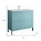 Homeroots 40" Blue Wood Freestanding Bathroom Vanity With White Sink And Two Drawers 627405 - alternate 2