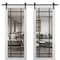 Sartodoors Sturdy Double Barn Door, Lucia 2266 White Silk with Clear Glass and Aluminum Strips, 13FT Rail Han LUCIA2266DB-WS-36 x 80 - alternate 1