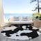 Homeroots 8' Black And Ivory Round Abstract Washable Indoor Outdoor Area Rug 614511 - alternate 2